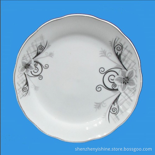 Porcelain Flat Plate in Cut Edge Shape 8''inch